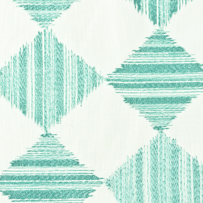 Aoc Fabric Banff 2 Aqua COMFORTABLE LIVING MINERAL/TEAL 100%COT INDIA Horizontal: 8.375 and Vertical: 7.625 50 in - My Fabric Connection -