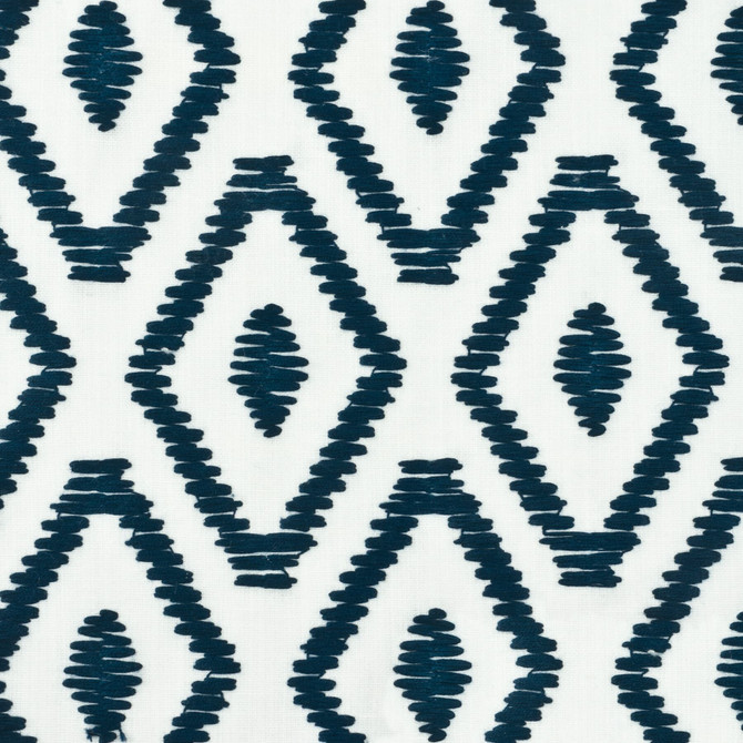 Stout Fabric Gregg 1 Indigo COMFORTABLE LIVING BREEZE/INDIGO 82%POL 11%COT 7%LIN %CEMB INDIA Horizontal: 3.375 and Vertical: 6.5 51.5 in - My Fabric Connection -