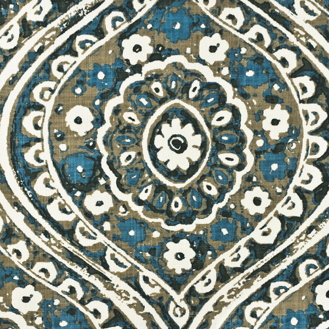 Aoc Fabric Jenga 1 Harbor COMFORTABLE LIVING BREEZE/INDIGO 100%COT INDIA Horizontal: 13.75 and Vertical: 17.625 53 in - My Fabric Connection -