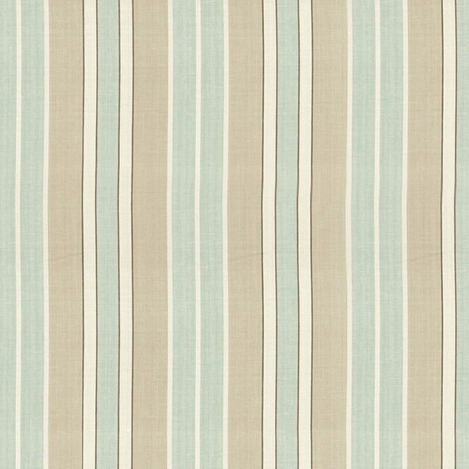 Schumacher Fabric Beacon Cotton Stripe Aqua/Flax/Ivory 62991 COUNTRY HOUSE COTTONS See Sample INDIA . </p><p>Repeat: Horizontal: 6 3/4" (17CM) and Vertical: - 54" WIDE (137CM) - My Fabric Connection -