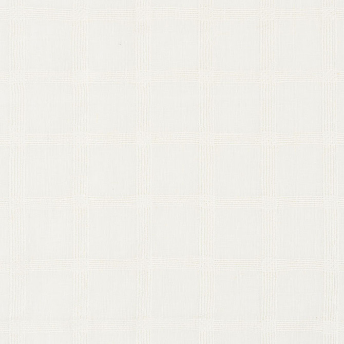 Schumacher Fabric Pauline Check Casement Whitework 72073 VOGUE LIVING See Sample INDIA - </p><p>Repeat: Horizontal: 2" (5CM) and Vertical: 2" (5CM) 53" (135CM) - My Fabric Connection -