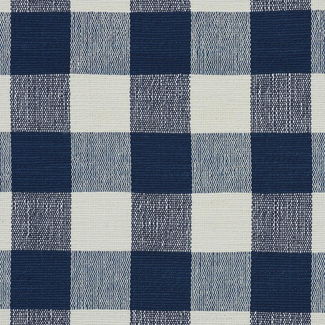 Schumacher Fabric Barnes Performance Check Blue 77550 New Traditional Ii 6.25" - My Fabric Connection -