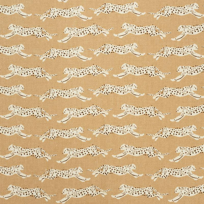 Schumacher Fabric Leaping Leopards Sand 177741 Essentials: Small-Scale Prints 5.0" - My Fabric Connection -