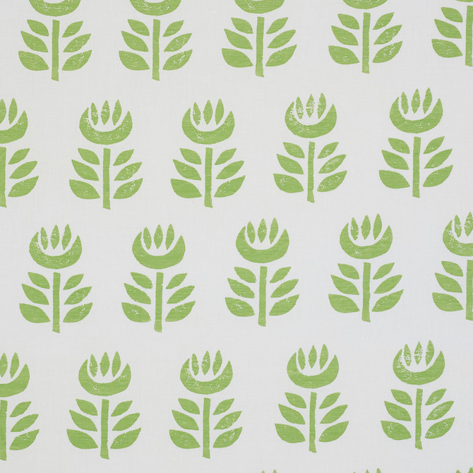 Schumacher Fabric Rosenborg Hand Print Green 179400 SCANDINAVIAN MODERN See Sample INDIA - </p><p>Repeat: Horizontal: 27" (69CM) and Vertical: 23 5/8" (60CM) 54" (137CM) - My Fabric Connection -