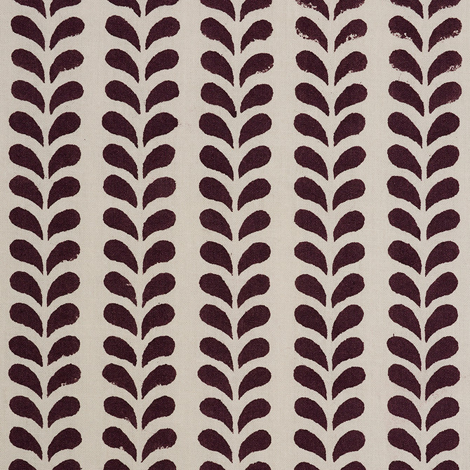 Schumacher Fabric Bindi Aubergine 179272 MOLLY MAHON HAND BLOCK PRINTS See Sample INDIA - </p><p>Repeat: Horizontal: 1" (3CM) and Vertical: 1/4" (1CM) 53" (135CM) - My Fabric Connection -