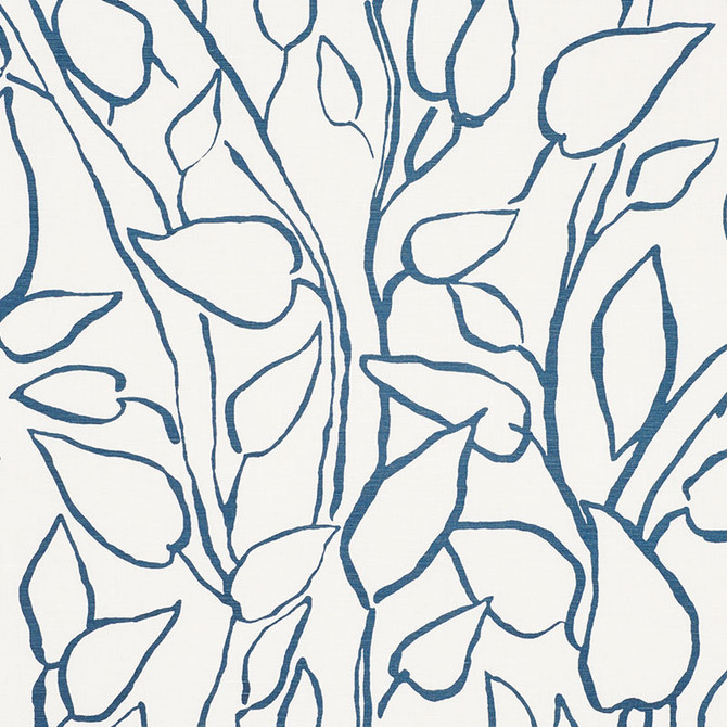 Schumacher Fabric Solandra Vine Blue 178700 FREEHAND See Sample INDIA - </p><p>Repeat: Horizontal: 26 7/8" (68CM) and Vertical: 24 1/2" (62CM) 54 1/4" (138CM) - My Fabric Connection -