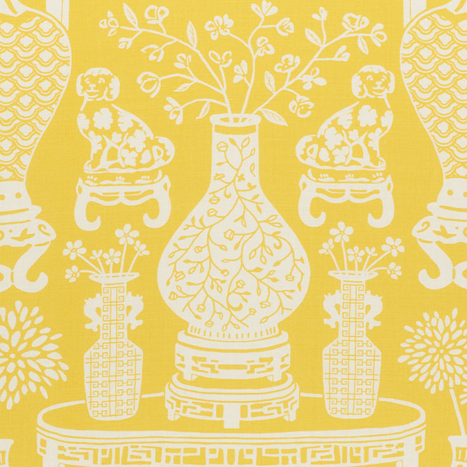 Schumacher Fabric Hellene Yellow 178551 STEP LIVELY LINEN 90% NYLON 10% UNITED KINGDOM </p><p>Repeat: Horizontal: 27 1/2" (70CM) and Vertical: 25 3/4" (65CM) 55 - My Fabric Connection -