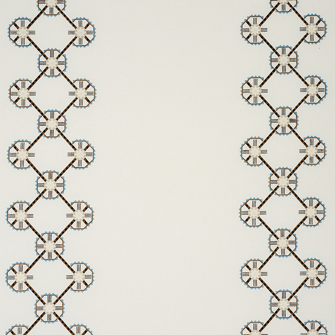 Schumacher Fabric Chamizal Embroidery Neutral & Sky 77600 TRUE WEST LINEN 52% COTTON 44% INDIA </p><p>Repeat: Horizontal: 28 1/2" (72CM) and Vertical: 7 1/2" (19CM) 55 - My Fabric Connection -