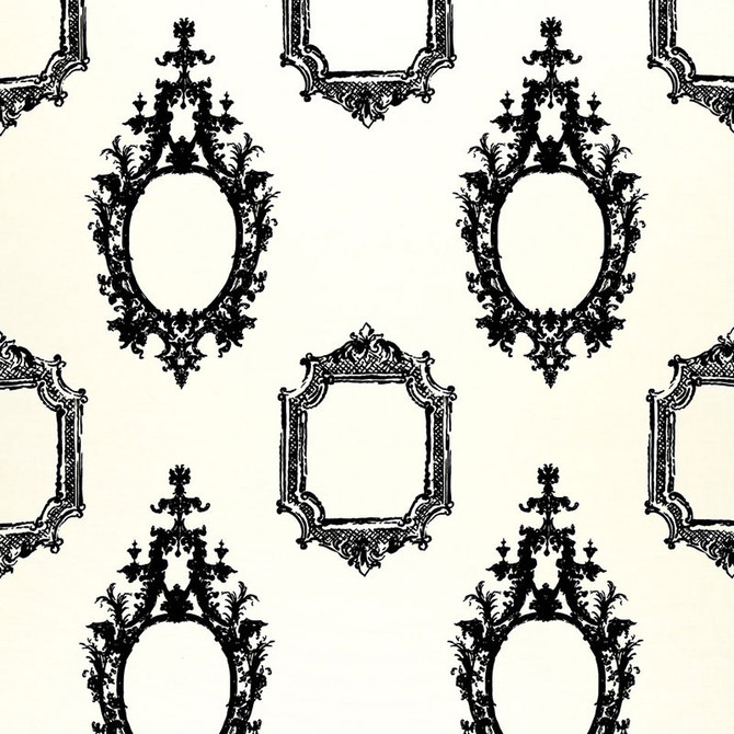 Schumacher Fabric Go Baroque Ebony On Ivory 2644250 DW-SPRING 2006 PRINTS See Sample UNITED STATES OF AMERICA NOT APPLICABLE </p><p>Repeat: Horizontal: 27" (69CM) and Vertical: 32" (81CM) 54" WIDE (137CM) - My Fabric Connection -