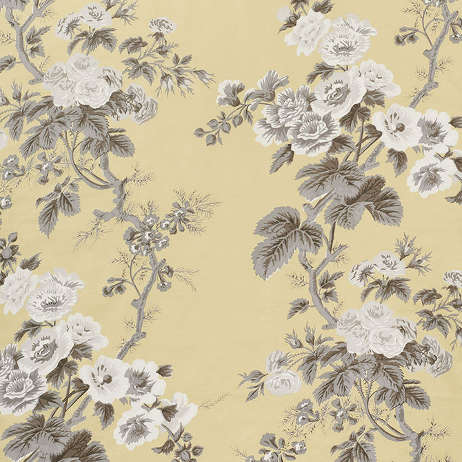 Schumacher Fabric Pyne Hollyhock Buttercup 174456 PERFECT PAIRS See Sample THAILAND - </p><p>Repeat: Horizontal: 26 1/2" (67CM) and Vertical: 46 1/4" (117CM) 53" WIDE (135CM) - My Fabric Connection -