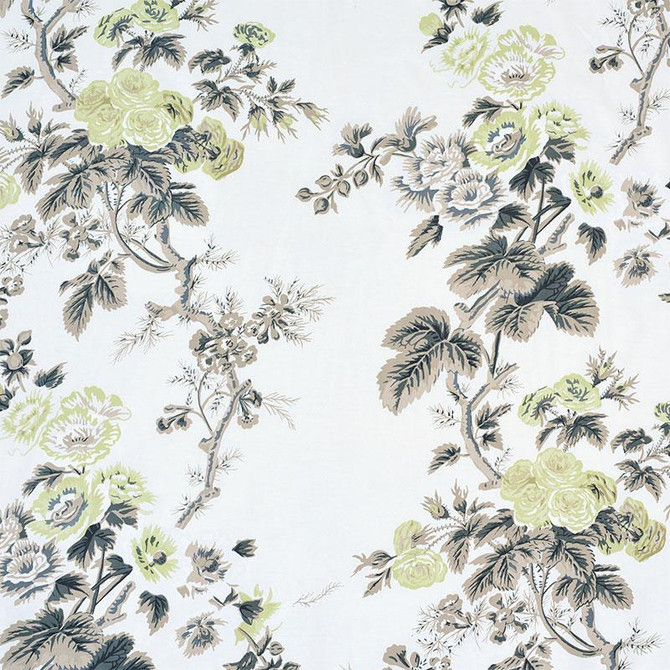 Schumacher Fabric Pyne Hollyhock Green Tea 174455 Schumacher Classics 26.5" - My Fabric Connection -