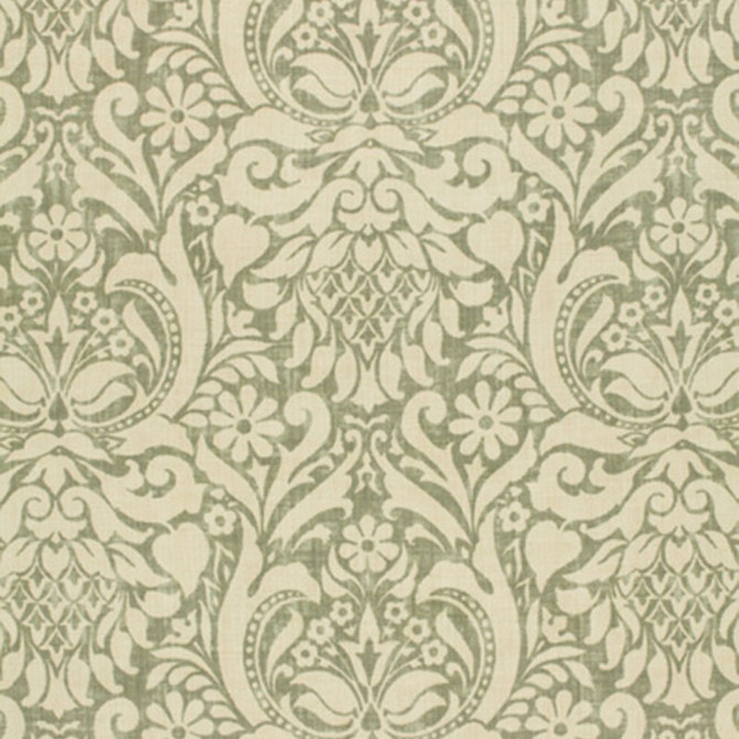 Schumacher Fabric Valencay Damask Mineral 173340 SCHU PRINTS F05 See Sample THAILAND NOT APPLICABLE </p><p>Repeat: Horizontal: 12" (30CM) and Vertical: 27" (69CM) 54" WIDE (137CM) - My Fabric Connection -
