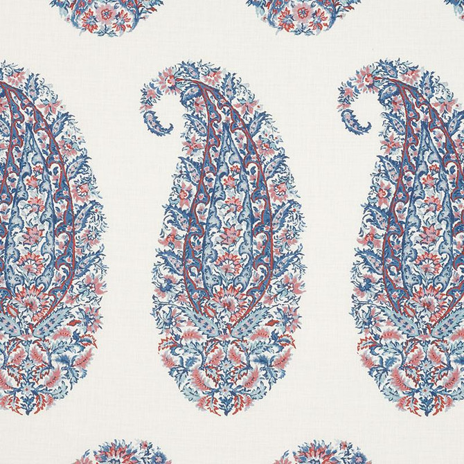 Schumacher Fabric Shirala Paisley Delft & Rose 173784 Palampore 13.5" - My Fabric Connection -