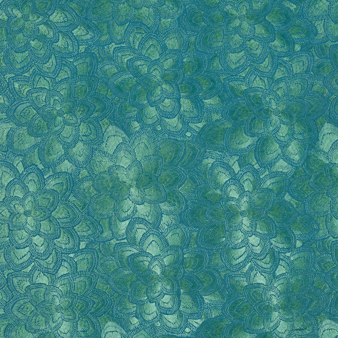 Schumacher Fabric Lotus Embroidery Jade 78342 EXQUISITE EMBROIDERIES LINEN 60% COTTON 40% INDIA </p><p>Repeat: Horizontal: 16 3/4" (43CM) and Vertical: 15" (38CM) 51.5 - My Fabric Connection -