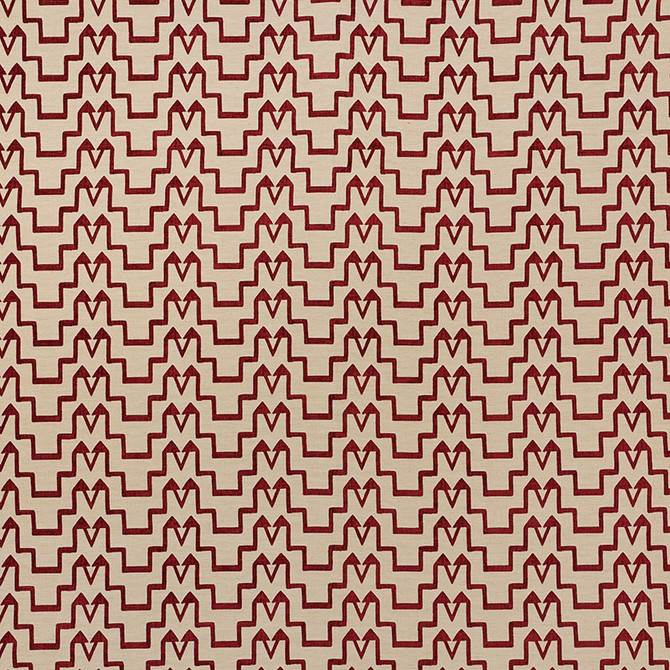 Schumacher Fabric Turkish Step Red/Natural 71242 DAVID KAIHOI VISCOSE 65% COTTON 16% TURKEY </p><p>Repeat: Horizontal: 6 1/2" (17CM) and Vertical: 2 3/4" (7CM) 53.5 - My Fabric Connection -