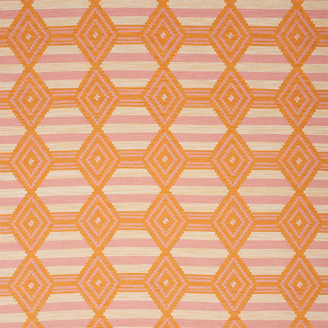 Schumacher Fabric Manta Performance Pink & Orange 77440 TRUE WEST VISCOSE 40% COTTON 32% ITALY MARTINDALE 25000 </p><p>Repeat: Horizontal: 9 1/2" (24CM) and Vertical: 8 1/2" (22CM) 55.5 - My Fabric Connection -
