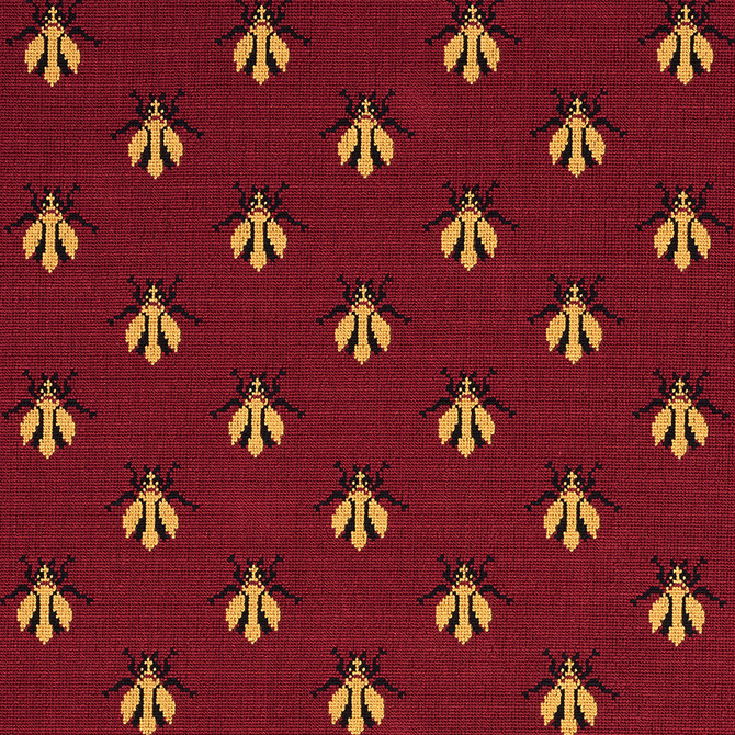 Schumacher Fabric Bee Epingle Red 77410 CUT & PATTERNED VELVETS COTTON 91% POLYESTER 9% BELGIUM </p><p>Repeat: Horizontal: 4 1/2" (11CM) and Vertical: 4" (10CM) 54 - My Fabric Connection -