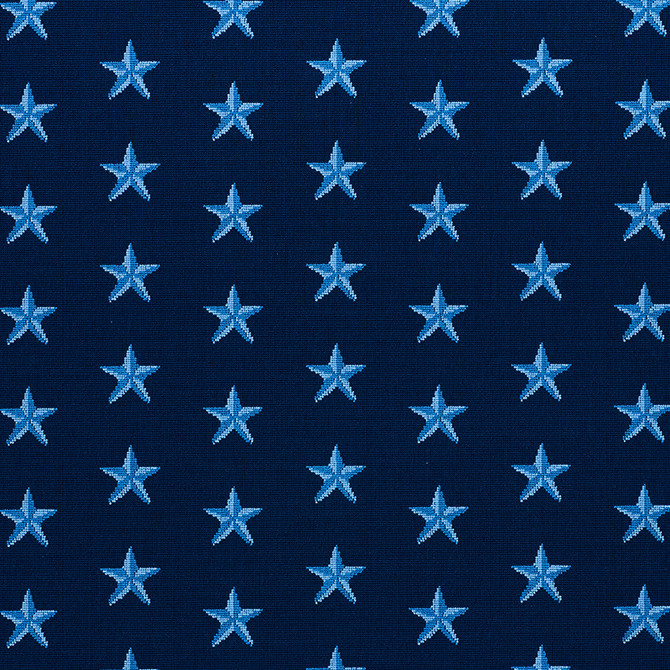 Schumacher Fabric Star Epingle Blue 77421 CUT & PATTERNED VELVETS COTTON 91% POLYESTER 9% BELGIUM </p><p>Repeat: Horizontal: 6 3/4" (17CM) and Vertical: 3 1/4" (8CM) 53.25 - My Fabric Connection -