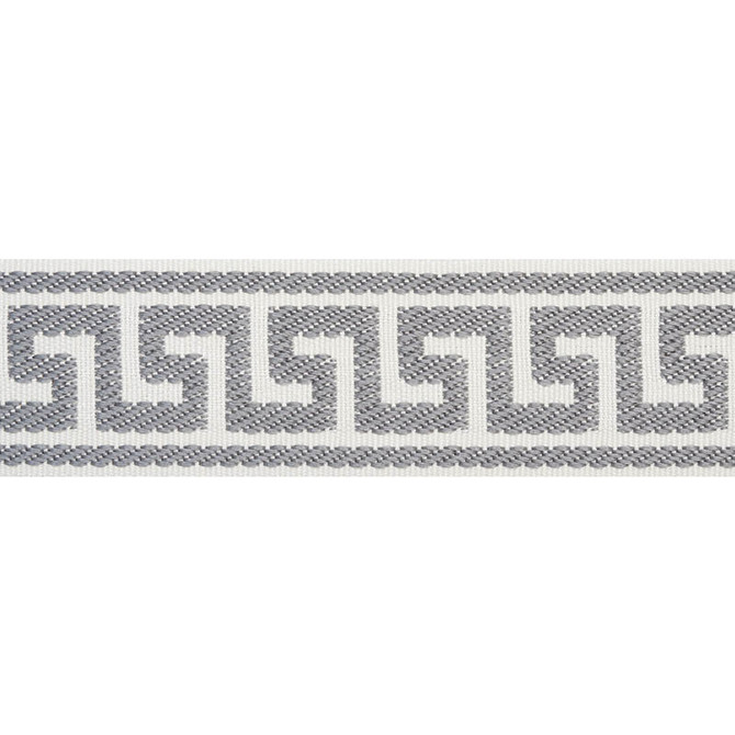 Schumacher Trim Etienne Silk Greek Key Narrow Grey 74688 PERFECT BASICS: TRIMS & TASSELS See Sample CHINA - </p><p>Repeat: Horizontal: - and Vertical: - 1 1/2" (4CM) - My Fabric Connection -
