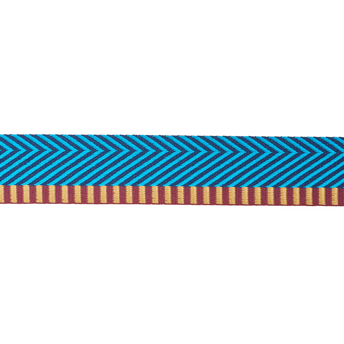 Schumacher Trim Chevron Twill Tape Peacock 76114 CLUB CAVALIER See Sample INDIA - </p><p>Repeat: Horizontal: - and Vertical: - 1 1/2" (4CM) - My Fabric Connection -