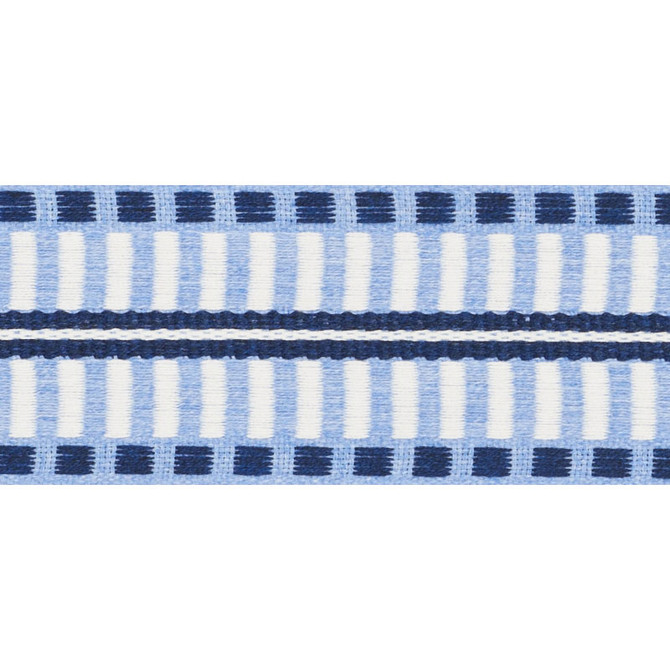 Schumacher Trim Jacobsen Tape Chambray 73631 INDOOR/OUTDOOR II: PRINTS & WOVENS POLYACRYLIC 100% GERMANY </p><p>Repeat: Horizontal: 1/2" (1CM) and Vertical: 2.5 - My Fabric Connection -