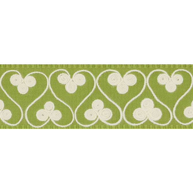 Schumacher Trim Coquette Tape Leaf 72741 ONCE UPON A TIME See Sample INDIA - </p><p>Repeat: Horizontal: 1 1/2" (4CM) and Vertical: - 2" (5CM) - My Fabric Connection -