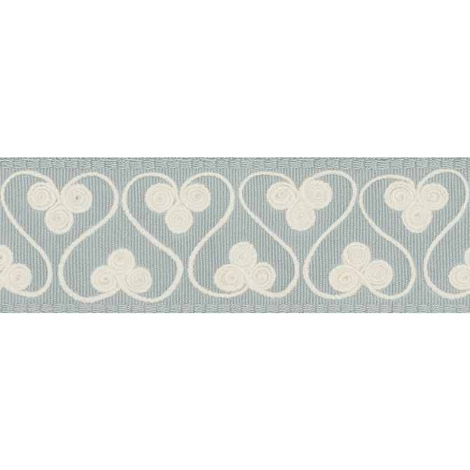 Schumacher Trim Coquette Tape Sky 72742 ONCE UPON A TIME See Sample INDIA - </p><p>Repeat: Horizontal: 1 1/2" (4CM) and Vertical: - 2" (5CM) - My Fabric Connection -