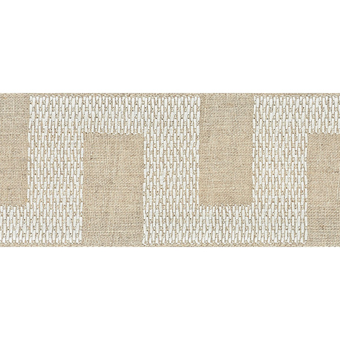 Schumacher Trim Matrix Tape Natural 70610 HAPPY TOGETHER II LINEN 80% VISCOSE 20% INDIA </p><p>Repeat: Horizontal: 3 3/4" (10CM) and Vertical: 2.75 - My Fabric Connection -