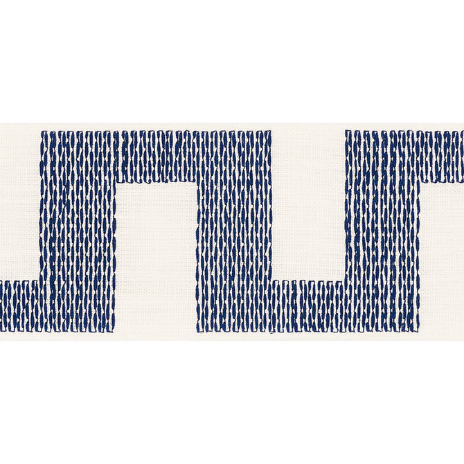 Schumacher Trim Matrix Tape Blue 70616 COUTURE TRIMS See Sample INDIA - </p><p>Repeat: Horizontal: 3 3/4" (10CM) and Vertical: - 2 3/4" (7CM) - My Fabric Connection -