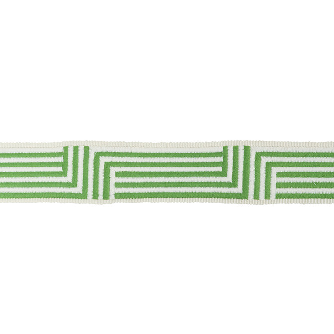 Schumacher Trim Osilas Tape Green 77472 STATEMENT TRIMS See Sample INDIA - </p><p>Repeat: Horizontal: - and Vertical: - 1 1/2" (4CM) - My Fabric Connection -