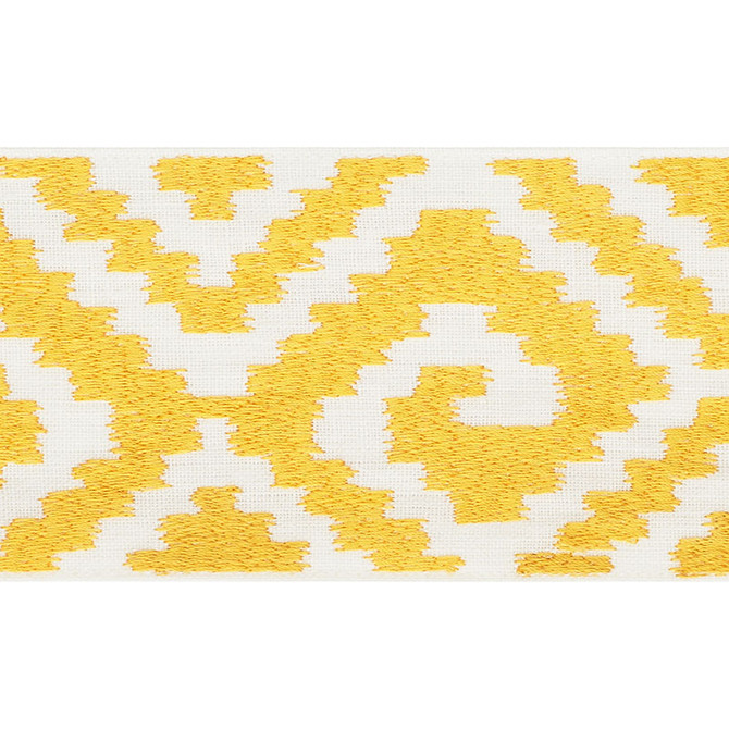 Schumacher Trim Fillmore Tape Yellow 70601 COUTURE TRIMS LINEN 80% VISCOSE 20% INDIA </p><p>Repeat: Horizontal: 7 5/8" (19CM) and Vertical: 3.25 - My Fabric Connection -