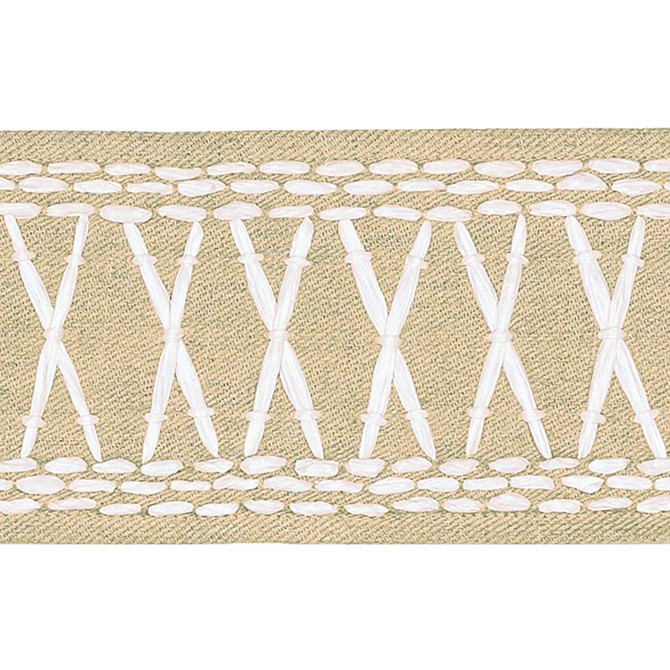 Schumacher Trim Tikki Tape Palm 69302 TRIBAL CHIC LINEN 70% RAFFIA 30% INDIA </p><p>Repeat: Horizontal: 1" (3CM) and Vertical: 3.25 - My Fabric Connection -
