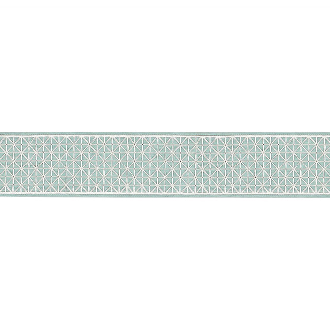 Schumacher Trim Directoire Tape Teal 68641 HAPPY TOGETHER II LINEN 70% VISCOSE 30% INDIA </p><p>Repeat: Horizontal: 3/4" (2CM) and Vertical: 3.375 - My Fabric Connection -