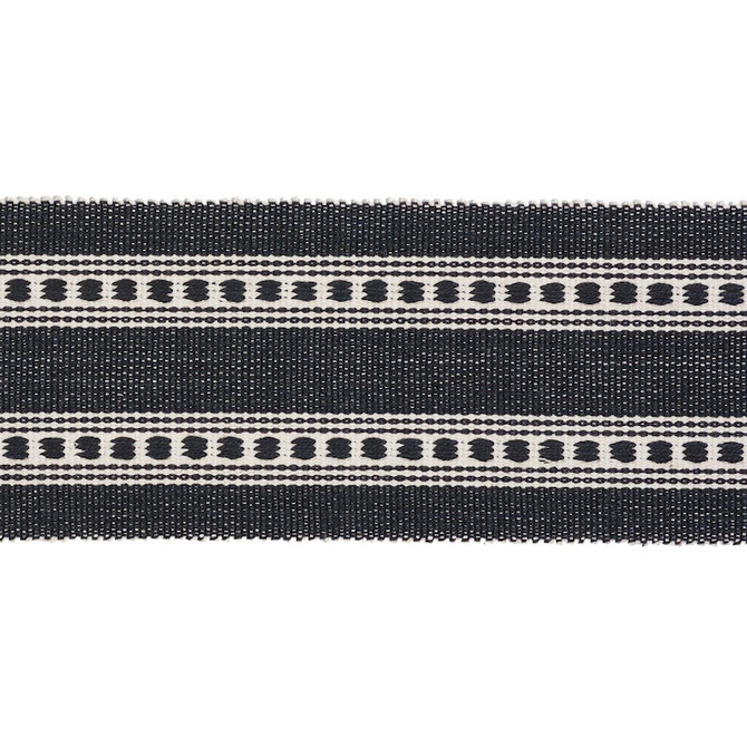 Schumacher Trim Lubeck Tape Charcoal 79113 SCANDINAVIAN MODERN See Sample INDIA - </p><p>Repeat: Horizontal: - and Vertical: - 3 3/4" (10CM) - My Fabric Connection -