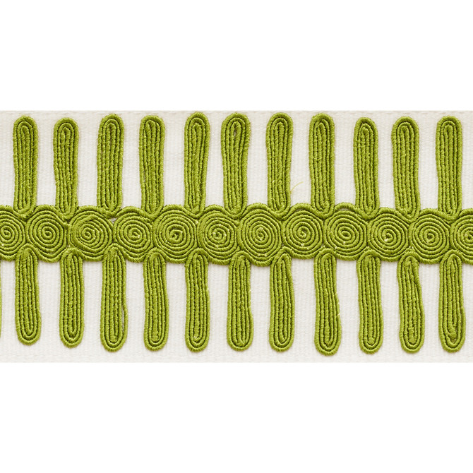 Schumacher Trim Castille Tape Leaf 70746 STATEMENT TAPES See Sample INDIA - </p><p>Repeat: Horizontal: 3/8" (1CM) and Vertical: - 2 3/4" (7CM) - My Fabric Connection -