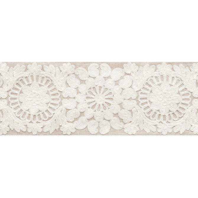 Schumacher Trim Joelle Tape Natural 73620 HAPPY TOGETHER See Sample INDIA - </p><p>Repeat: Horizontal: 6 1/8" (16CM) and Vertical: - 3 5/8" (9CM) - My Fabric Connection -