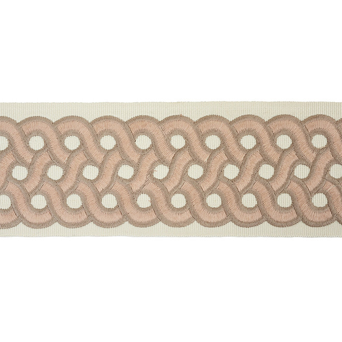 Schumacher Trim Mandeville Tape Blush 77152 STATEMENT TRIMS COTTON 100% INDIA </p><p>Repeat: Horizontal: 3" (8CM) and Vertical: 3/4" (2CM) 3 - My Fabric Connection -