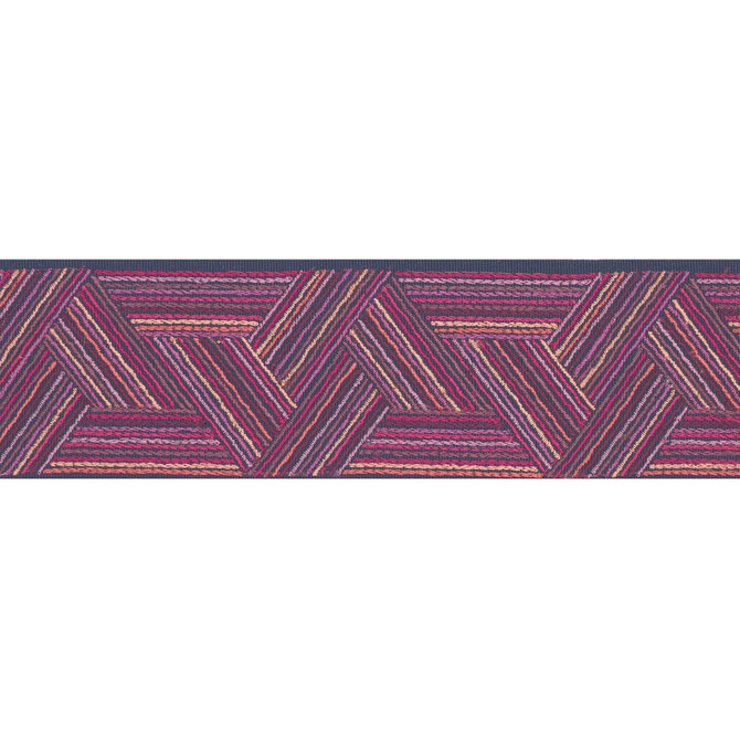 Schumacher Trim Inara Tape Berry 71990 CARAVANNE See Sample INDIA - </p><p>Repeat: Horizontal: 3 3/4" (10CM) and Vertical: - 3" (8CM) - My Fabric Connection -