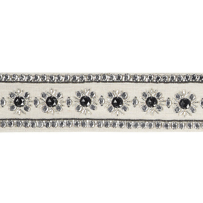 Schumacher Trim Maria Tape Jet 69000 125TH ANNIVERSARY ACRYLIC BEADS 45% LINEN 25% INDIA </p><p>Repeat: Horizontal: 1 1/2" (4CM) and Vertical: 2.5 - My Fabric Connection -