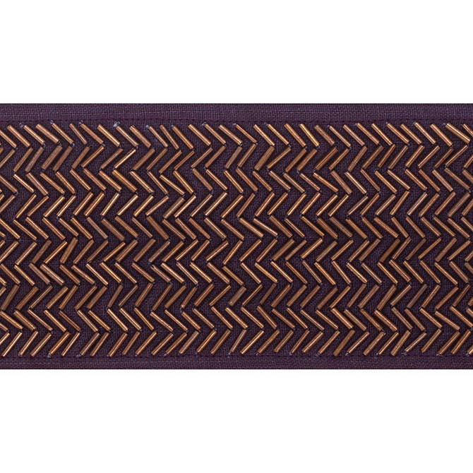 Schumacher Trim Hayworth Tape Aubergine 70682 COUTURE TRIMS See Sample INDIA - </p><p>Repeat: Horizontal: - and Vertical: - 3 1/2" (9CM) - My Fabric Connection -