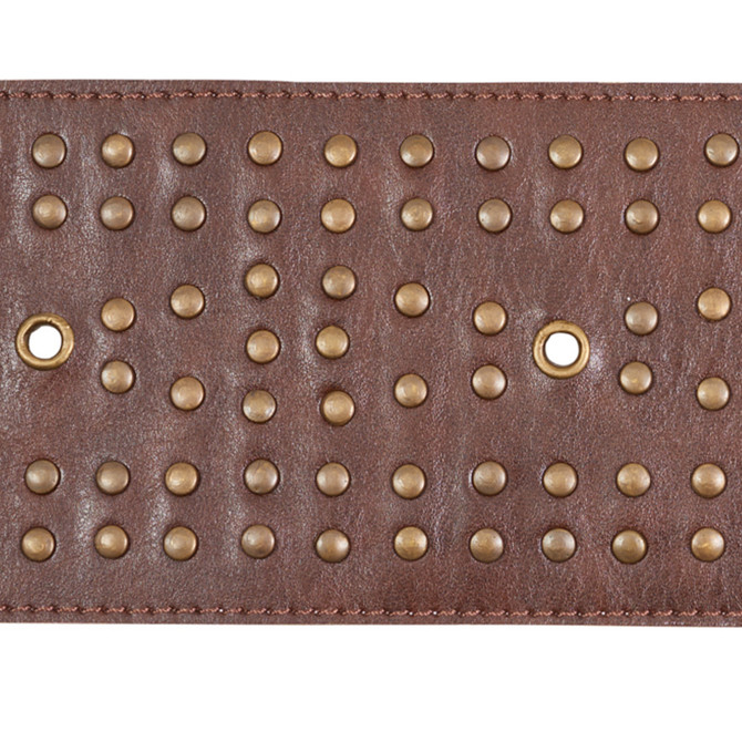 Schumacher Trim Studded Leather Trim Brown 76091 CLUB CAVALIER POLYUTHERENE 100% INDIA </p><p>Repeat: Horizontal: and Vertical: 3 - My Fabric Connection -