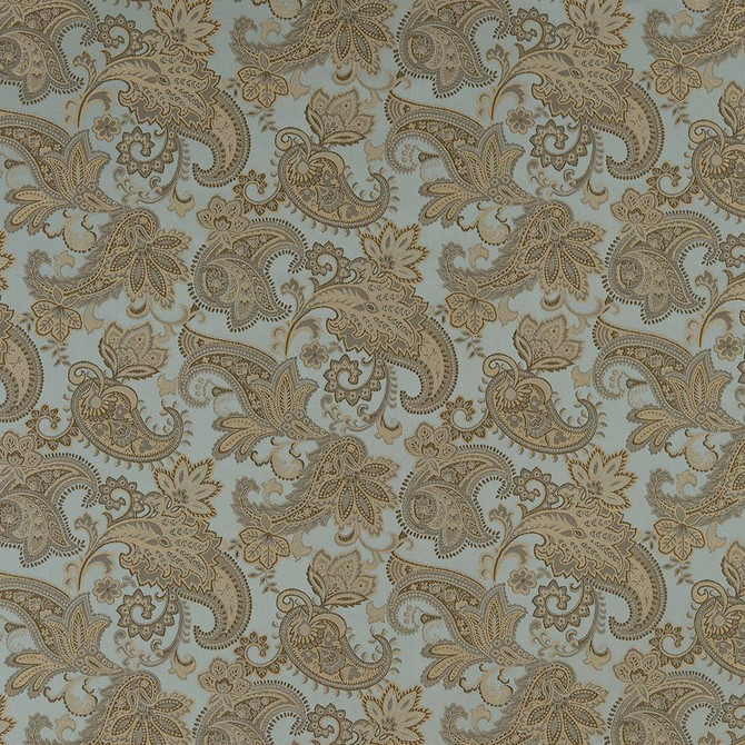 Charlotte Fabric D1557 Seaglass Paisley Elegant Damasks 100% Woven Polyester Turkey Exceeds 50,000 Wyzenbeek Rubs (Heavy Duty) Horizontal 14" x Vertical 15" 54 Inches - My Fabric Connection -