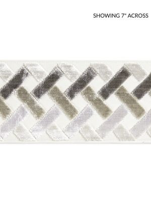 Scalamandre Trim Parquet Velvet Tape Flagstone SCT33260005 PACIFICA 50% VISCOSE 50% COTTON INDIA MEDIUM DUTY Horizontal: 1.5" and Vertical: 3.75 - My Fabric Connection -