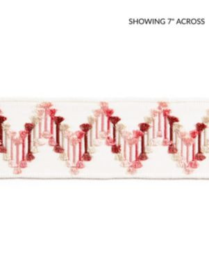 Scalamandre Trim Sayuri Embroidered Tape Azalea SCT33240004 PACIFICA 60% VISCOSE 40% RAYON INDIA LIGHT DUTY Horizontal: 4" and Vertical: 2.75 - My Fabric Connection -