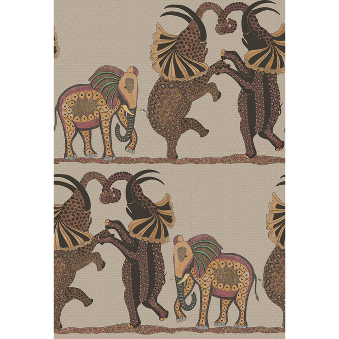 Cole & Son Wallcovering Safari Dance Red & Linen Wallcovering PAPER - 100% United Kingdom </p><p>Repeat: H: , V: 30 20.5 - My Fabric Connection -