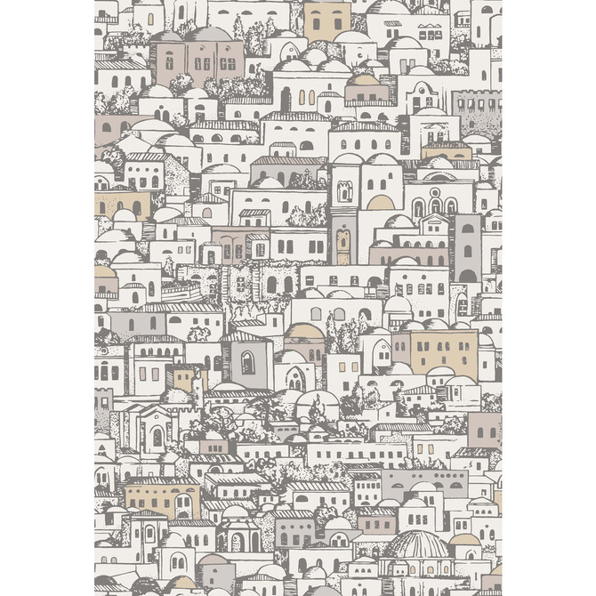 Cole & Son Wallcovering Mediterranea White/Gilver COLE & SON FORNASETTI SENZA TEMPO PAPER - 100% United Kingdom Horizontal: 20.5 and Vertical: 29.9 20.5 - My Fabric Connection -
