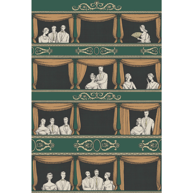Cole & Son Wallcovering Teatro Racing Car Green Wallcovering PAPER - 100% United Kingdom </p><p>Repeat: H: , V: 40 27 - My Fabric Connection -