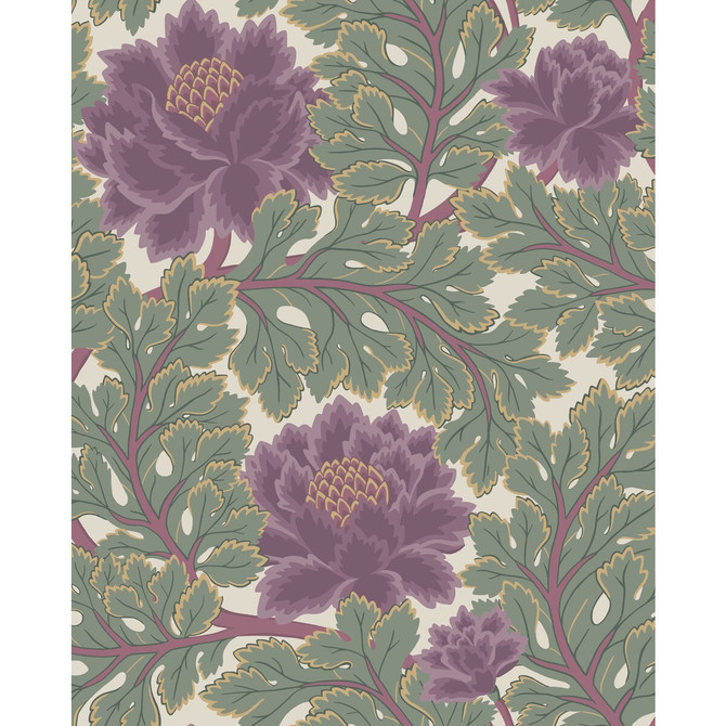 Cole & Son Wallcovering Aurora Mulberry/Sage/Parc COLE & SON PEARWOOD PAPER - 100% United Kingdom - Horizontal: 20.5 and Vertical: 25.5 20.5 - My Fabric Connection -