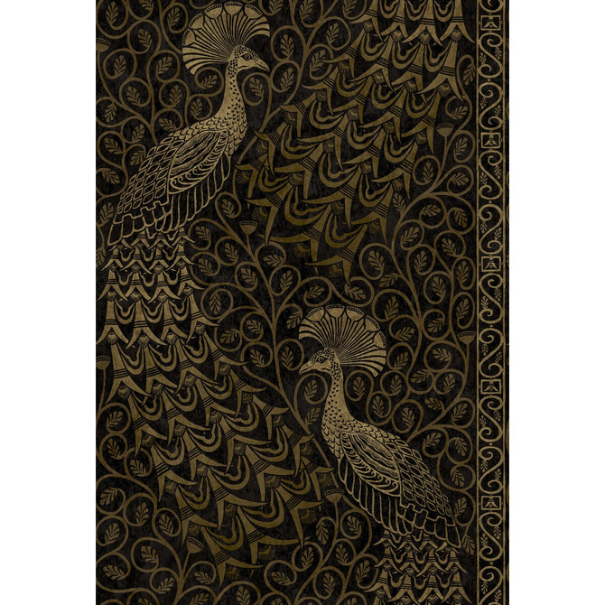 Cole & Son Wallcovering Pavo Parade M Gold/Soot COLE & SON PEARWOOD PAPER - 100% United Kingdom Horizontal: 20.5 and Vertical: 30 20.5 - My Fabric Connection -