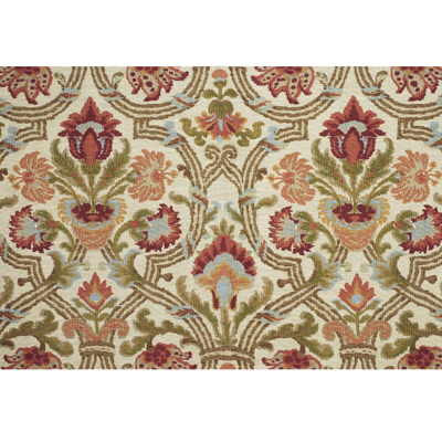 Lee Jofa Fabric New Sevilla Red/Olive Fabric LINEN - 100% Thailand LIGHT </p><p>Repeat: H: 26.25, V: 30 52.5 - My Fabric Connection -